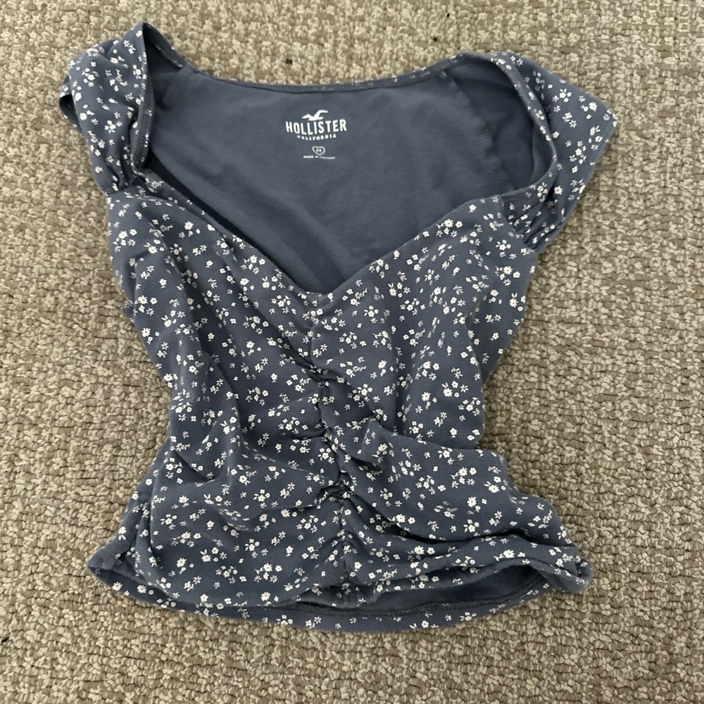 Hollister Navy Floral Blouse